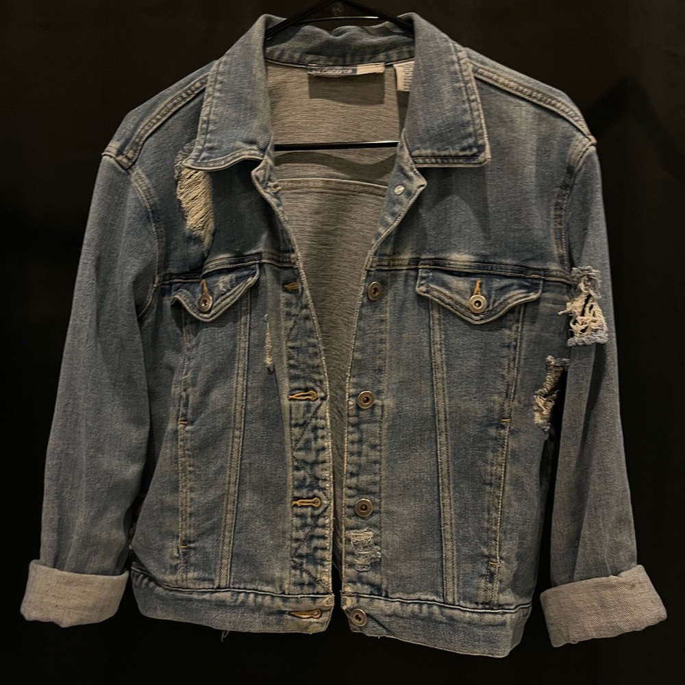 Liz Claiborne Blue Distressed Jean Jacket